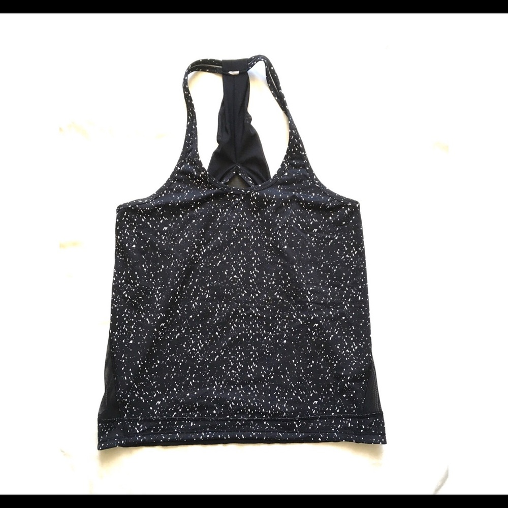 Lululemon 6 Black White Mesh Back Gym YogaTank Top
